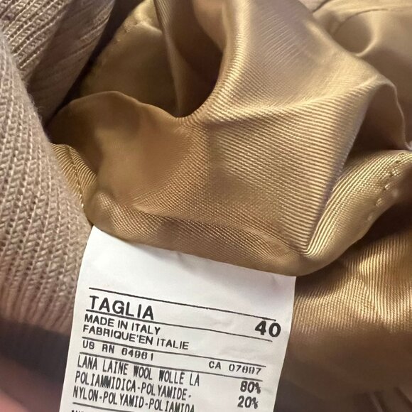 Sisley Italy Wool Blend Double-Breasted Trench Coat - Tan/Beige - Size 40 - Picture 9 of 9